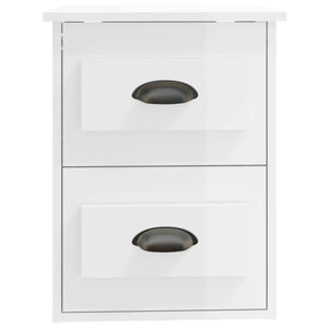 Κομοδίνο Επιτοίχιο Γυαλιστερό Λευκό 41,5 x 36 x 53 εκ. - Pakobazaar