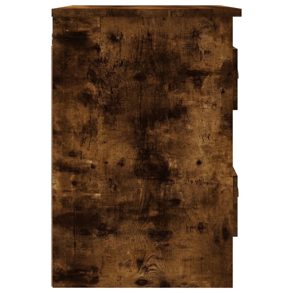 Κομοδίνο Επιτοίχιο Καπνιστή Δρυς 41,5x36x53 εκ.