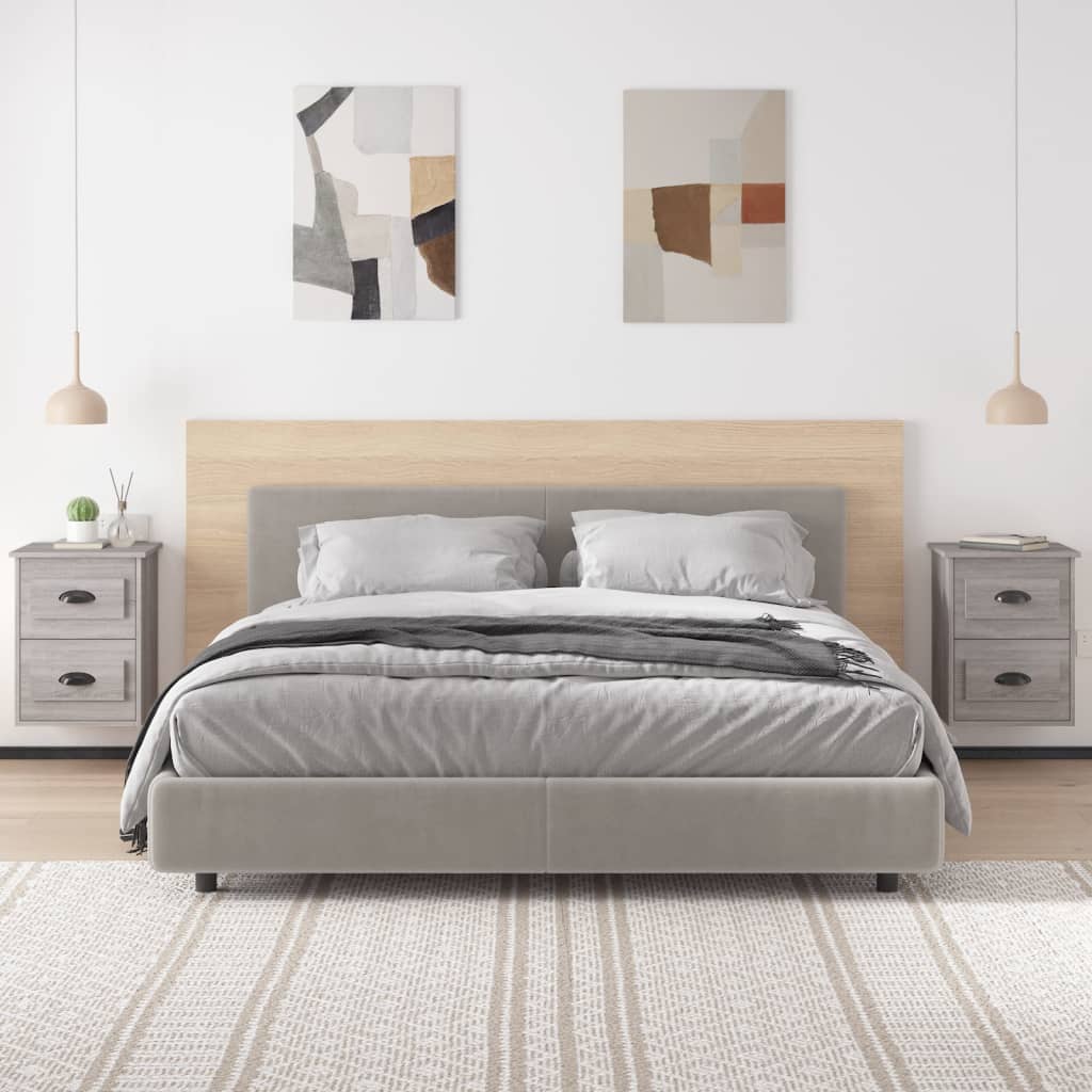 Κομοδίνα Επιτοίχια 2 τεμ. Γκρι Sonoma 41,5x36x53 εκ.