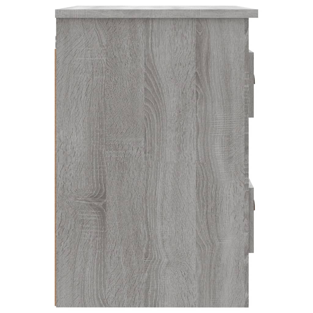 Κομοδίνα Επιτοίχια 2 τεμ. Γκρι Sonoma 41,5x36x53 εκ.