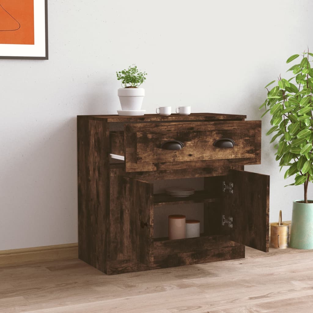 Μπουφές Καπνιστή Δρυς 70x35,5x67,5 εκ. από Επεξεργασμένο Ξύλο