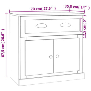 Μπουφές Καπνιστή Δρυς 70x35,5x67,5 εκ. από Επεξεργασμένο Ξύλο