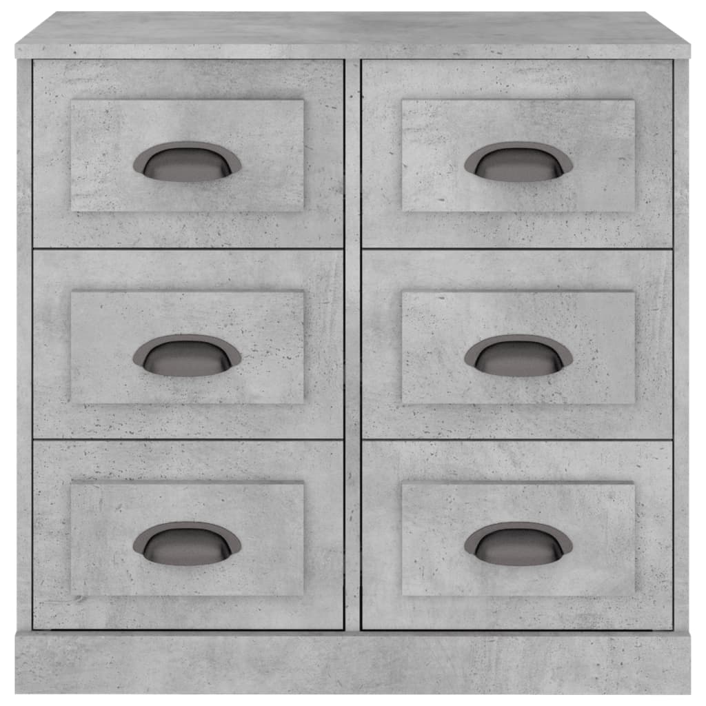 Μπουφές Γκρι Σκυροδέματος 70x35,5x67,5 εκ. Επεξεργασμένο Ξύλο