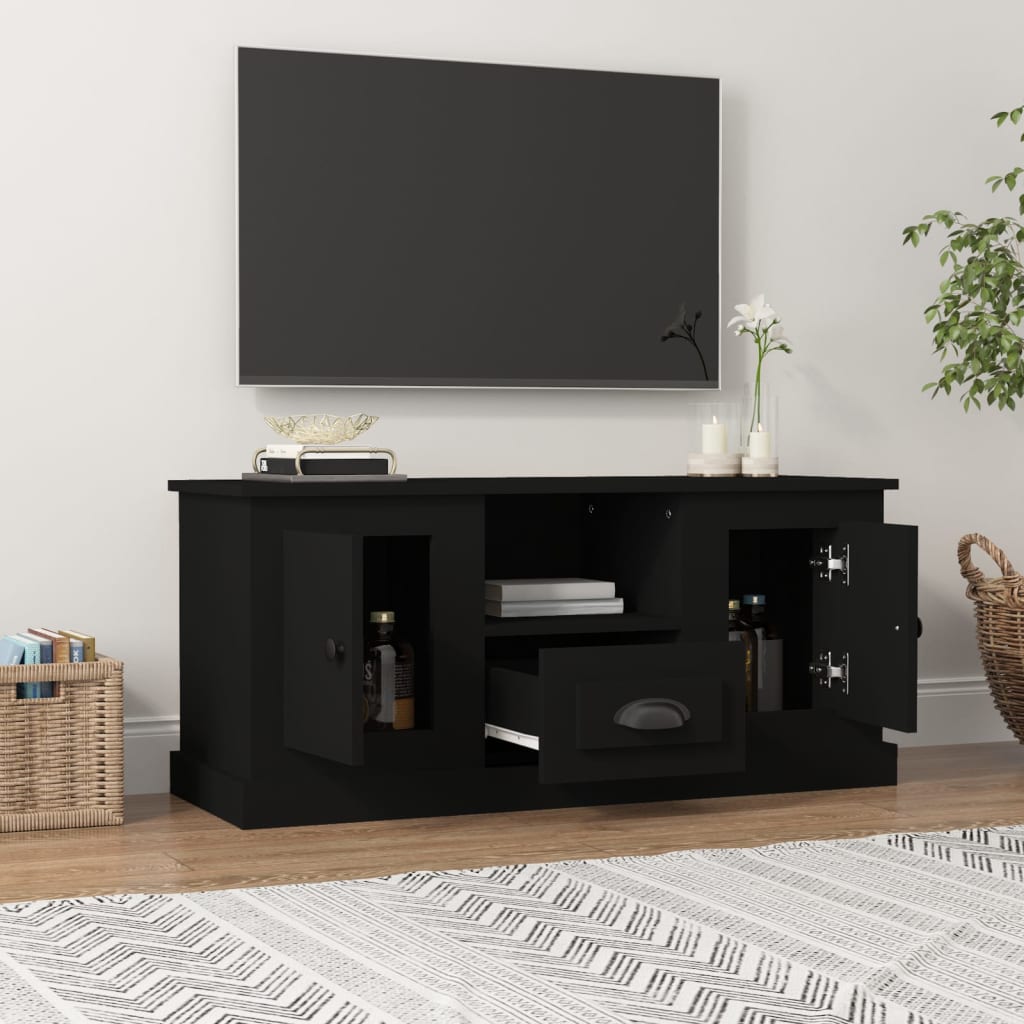 Έπιπλο Τηλεόρασης Μαύρο 100x35,5x45εκ. Επεξ. Επεξεργασμένο Ξύλο