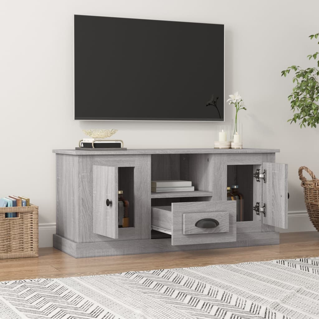 Έπιπλο Τηλεόρασης Γκρι Sonoma 100x35,5x45 εκ. Επεξ. Ξύλο