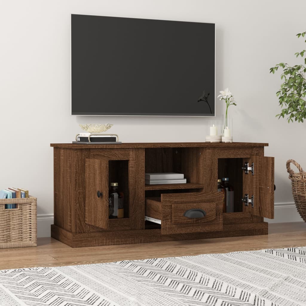 Έπιπλο Τηλεόρασης Καφέ δρυς 100 x 35,5 x 45 εκ. Επεξ. Ξύλο