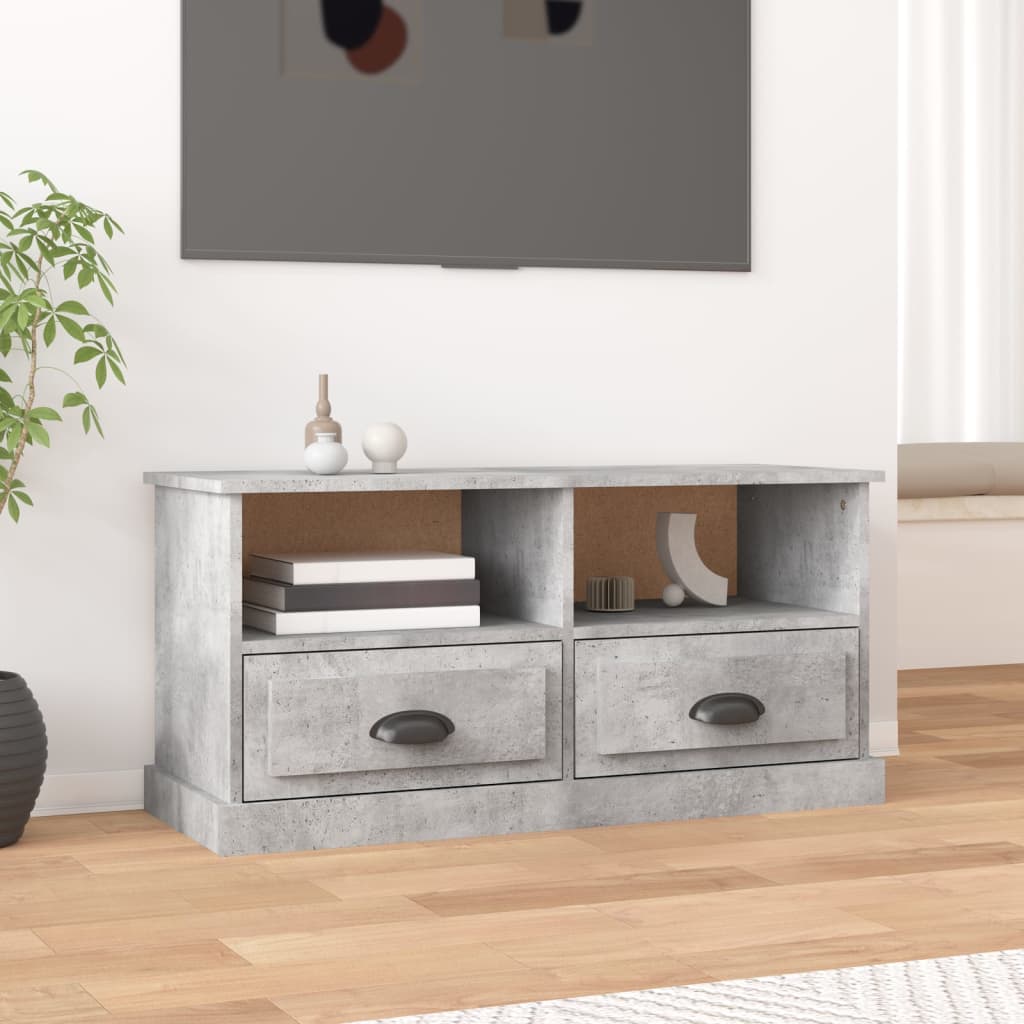 Έπιπλο Τηλεόρασης Γκρι Σκυροδέματος 93x35,5x45 εκ. Επεξ. Ξύλο - Pakobazaar