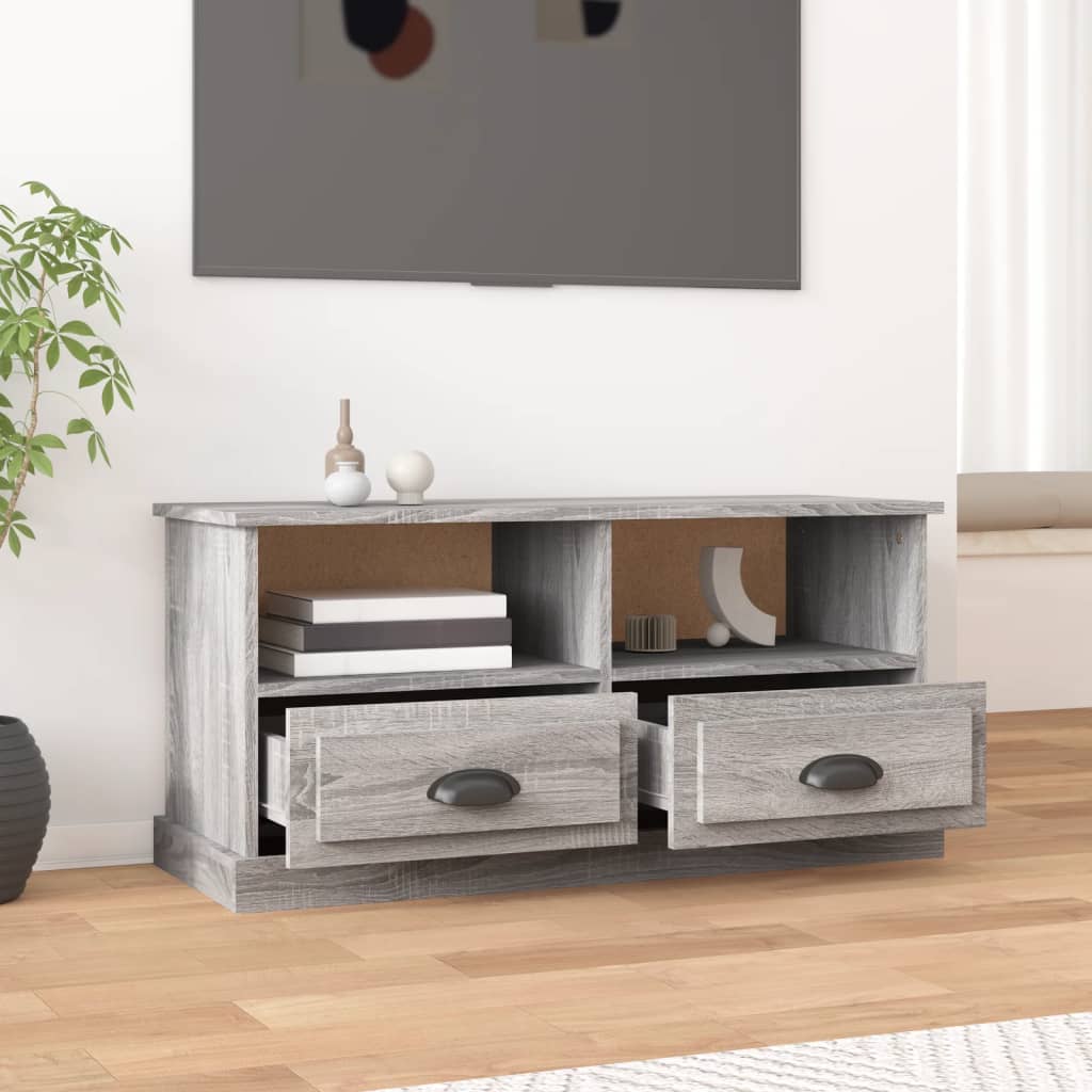 Έπιπλο Τηλεόρασης Γκρι Sonoma93x35,5x45 εκ. από Επεξεργ. Ξύλο