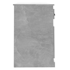 Γραφείο με Συρτάρι Γκρι Σκυροδέματος 115x50x75 εκ. Επεξ. Ξύλο - Pakobazaar