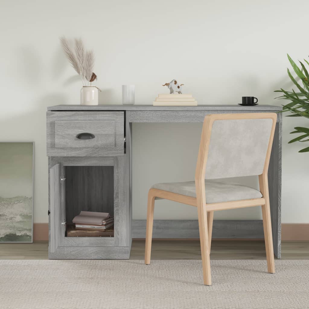 Γραφείο με Συρτάρι Γκρι Sonoma 115x50x75 εκ. Επεξεργασμένο Ξύλο