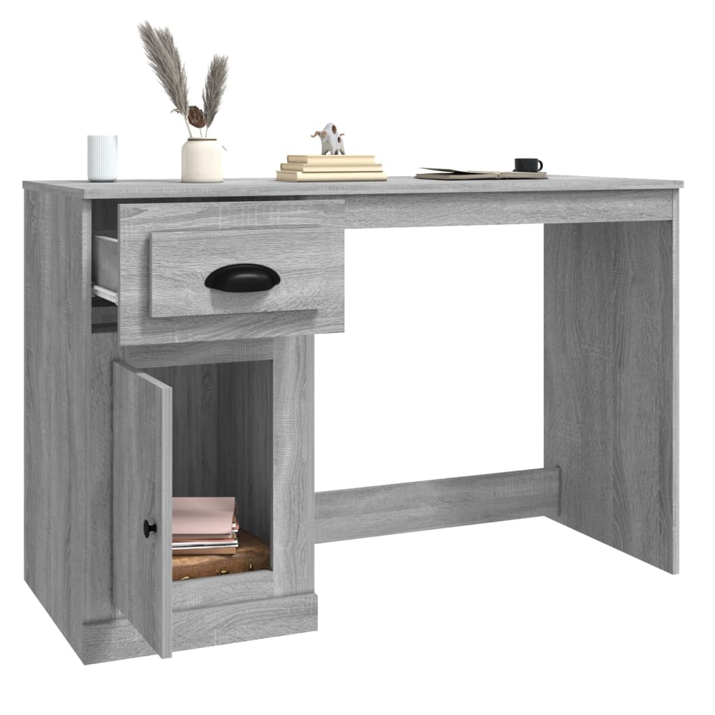 Γραφείο με Συρτάρι Γκρι Sonoma 115x50x75 εκ. Επεξεργασμένο Ξύλο