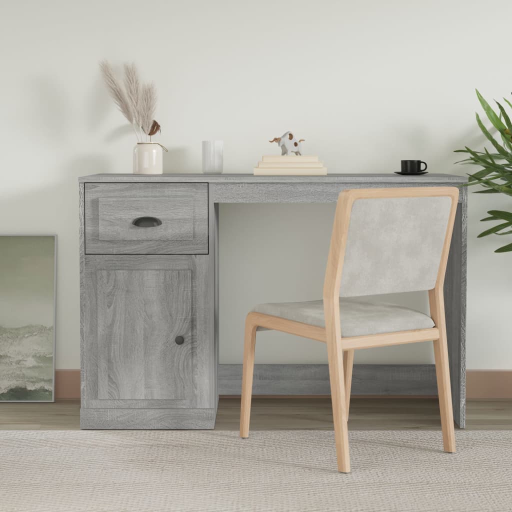 Γραφείο με Συρτάρι Γκρι Sonoma 115x50x75 εκ. Επεξεργασμένο Ξύλο