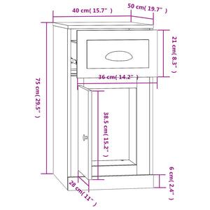 Ντουλάπι με Συρτάρι Γκρι Σκυροδέματος 40x50x75 εκ Επεξεργ. Ξύλο