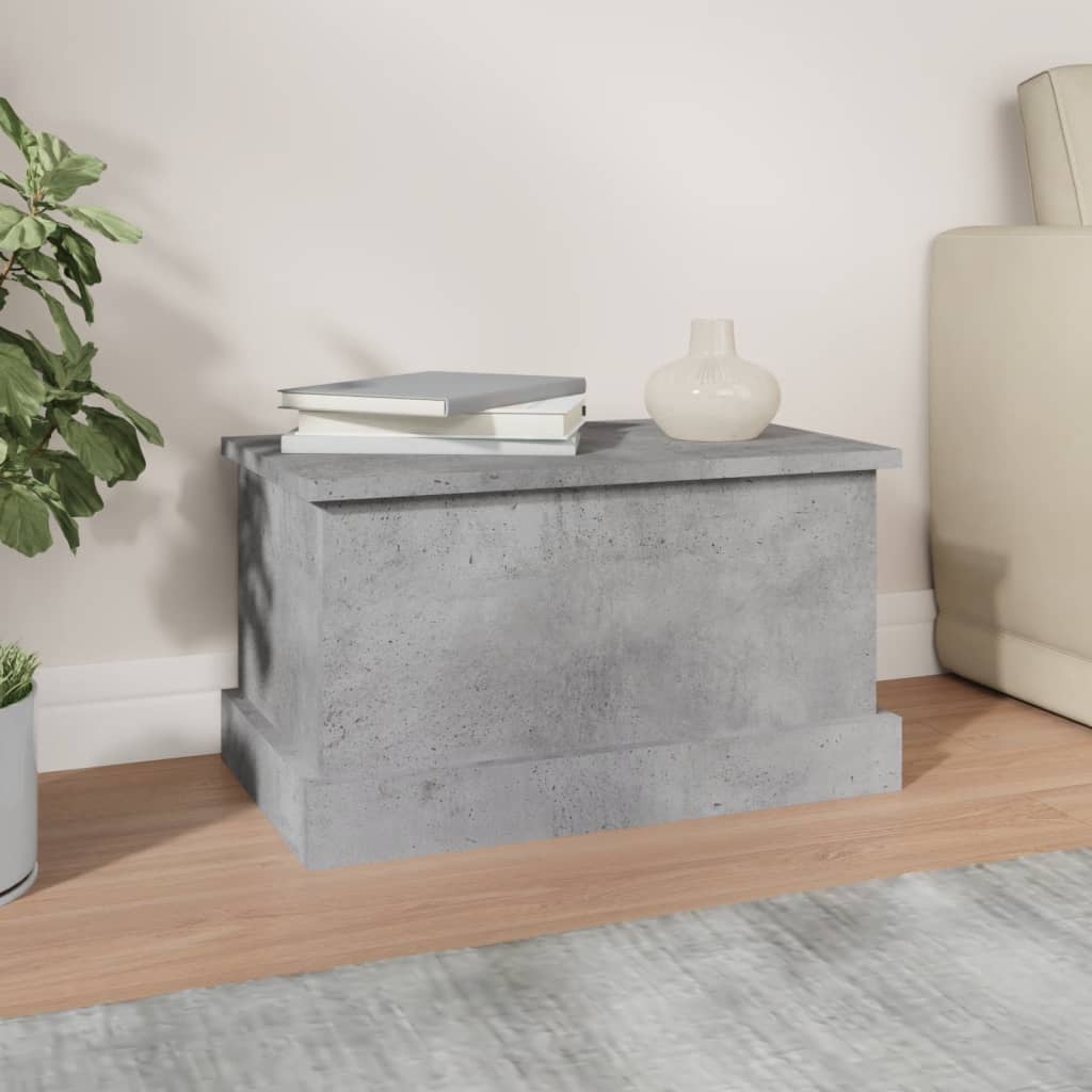 Κουτί Αποθήκευσης Γκρι Σκυροδέματος 50x30x28 εκ. Επεξεργ. Ξύλο - Pakobazaar