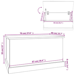 Κουτί Αποθήκευσης Γκρι Σκυροδέματος 70x40x38 εκ. Επεξεργ. Ξύλο - Pakobazaar