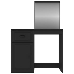 Μπουντουάρ με Καθρέφτη Μαύρο 90x50x132,5 εκ. Επεξ. Ξύλο - Pakobazaar