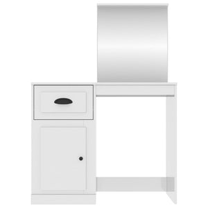 Μπουντουάρ με Καθρέφτη Γυαλ. Λευκό 90x50x132,5 εκ. Επεξ. Ξύλο - Pakobazaar