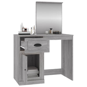 Μπουντουάρ με Καθρέφτη Γκρι Sonoma 90x50x132,5 εκ. Επεξ. Ξύλο - Pakobazaar