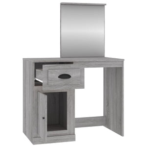 Μπουντουάρ με Καθρέφτη Γκρι Sonoma 90x50x132,5 εκ. Επεξ. Ξύλο - Pakobazaar