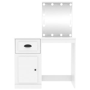 Μπουντουάρ με LED Λευκό 90x50x132,5 εκ. Επεξ. Ξύλο - Pakobazaar