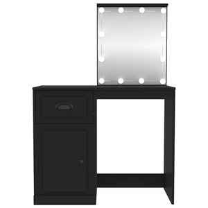 Μπουντουάρ με LED Μαύρο 90x50x132,5 εκ. Επεξ. Ξύλο - Pakobazaar
