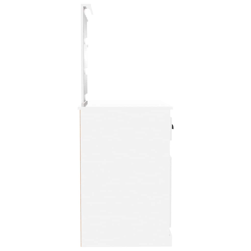 Μπουντουάρ με LED Γυαλ. Λευκό 90 x 50 x 132,5 εκ. Επεξ. Ξύλο - Pakobazaar