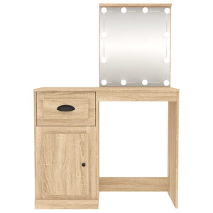 Μπουντουάρ με LED Sonoma Δρυς 90x50x132,5 εκ. Επεξ. Ξύλο - Pakobazaar