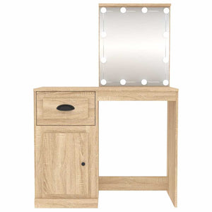 Μπουντουάρ με LED Sonoma Δρυς 90x50x132,5 εκ. Επεξ. Ξύλο - Pakobazaar