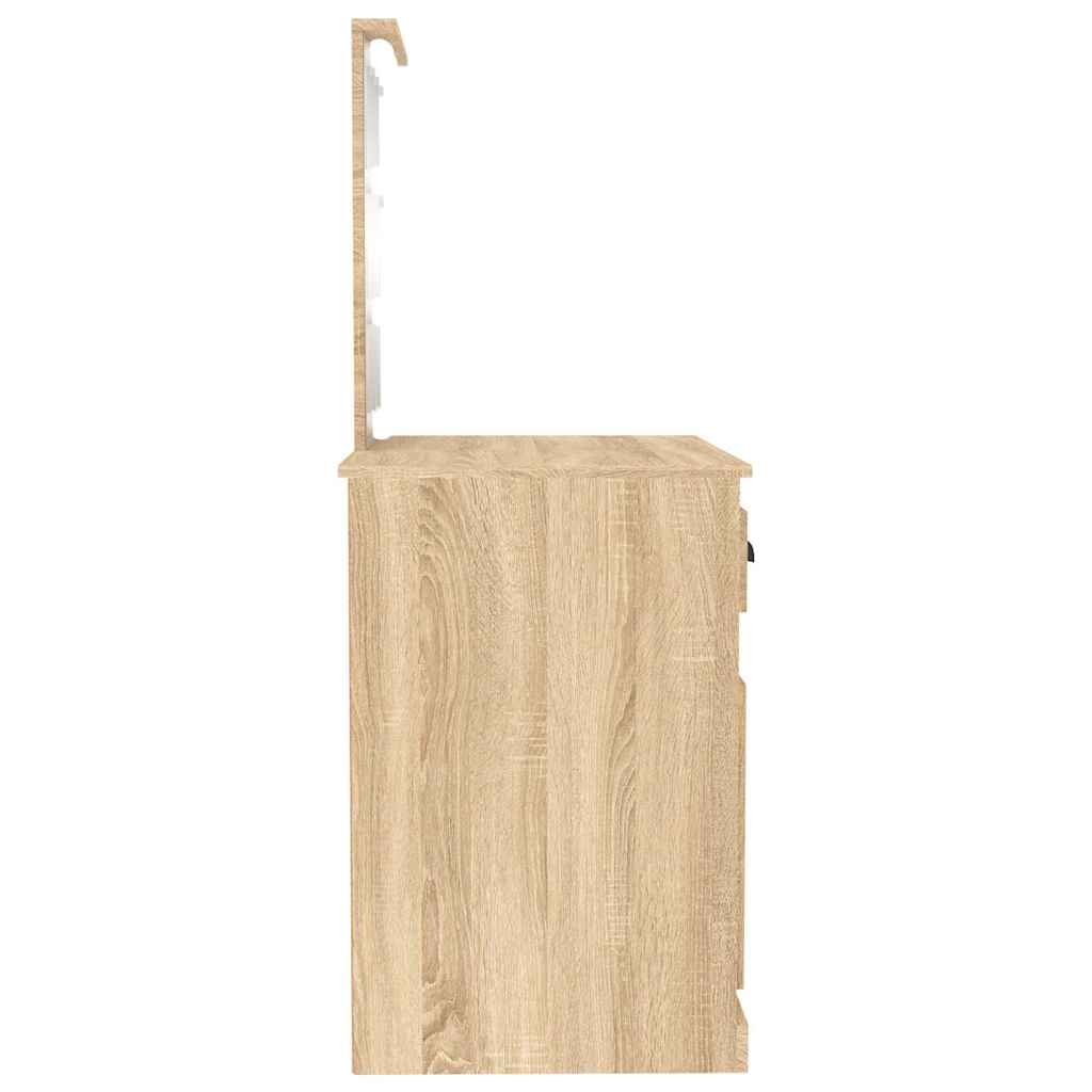 Μπουντουάρ με LED Sonoma Δρυς 90x50x132,5 εκ. Επεξ. Ξύλο - Pakobazaar