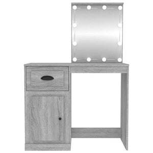 Μπουντουάρ με LED Γκρι Sonoma 90x50x132,5 εκ. Επεξ. Ξύλο - Pakobazaar