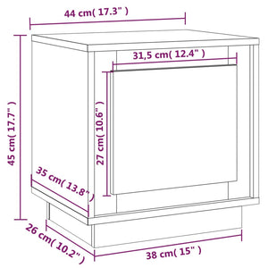 Κομοδίνα 2 τεμ. Μαύρα 44x35x45 εκ. από Επεξεργασμένο Ξύλο