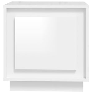 Κομοδίνο Γυαλιστερό Λευκό 44 x 35 x 45 εκ. Επεξεργασμένο Ξύλο