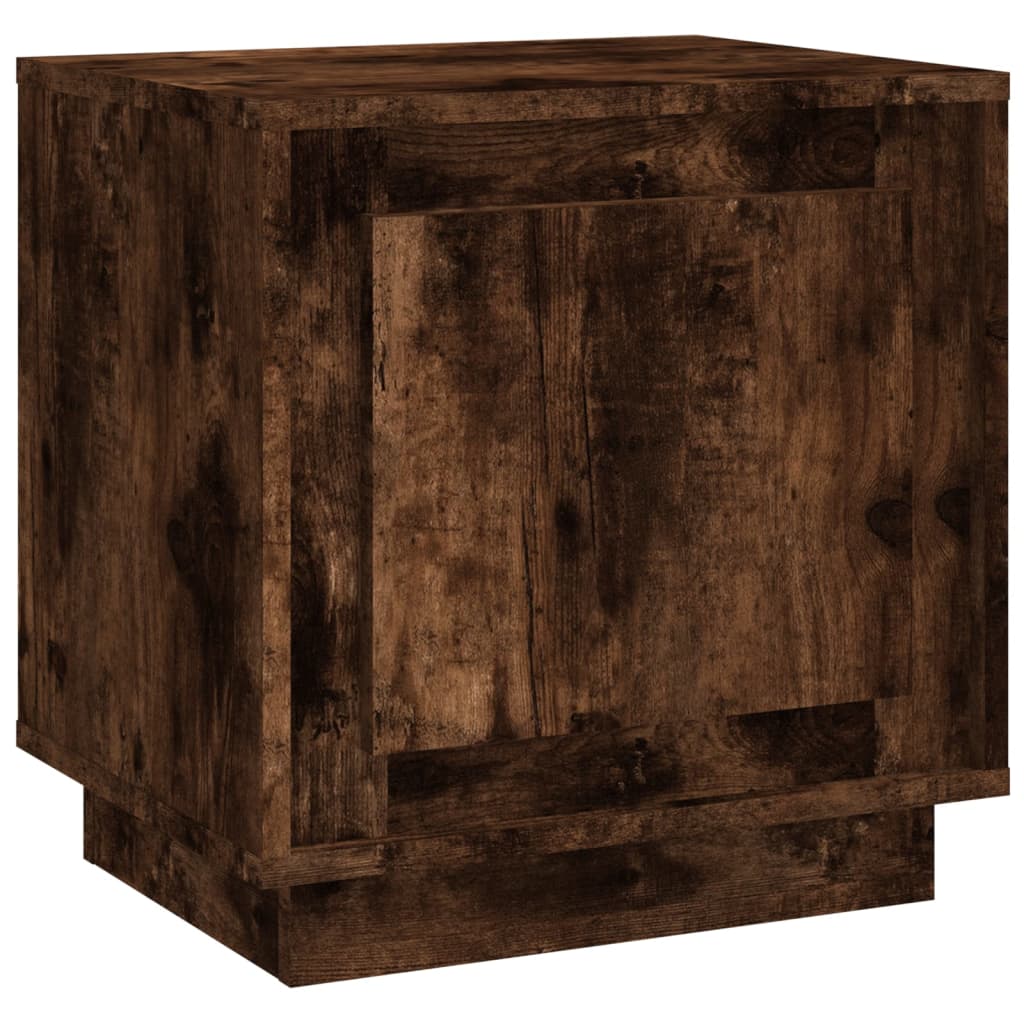 Κομοδίνα Καπνιστή Δρυς 44x35x45 εκ. Επεξεργασμένο Ξύλο