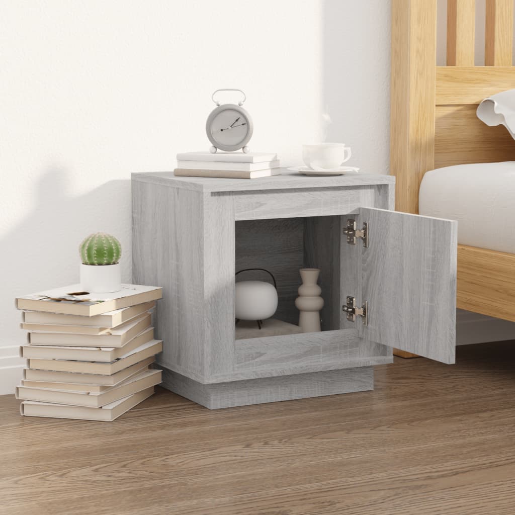 Κομοδίνο Γκρι Sonoma 44 x 35 x 45 εκ. από Επεξεργασμένο Ξύλο