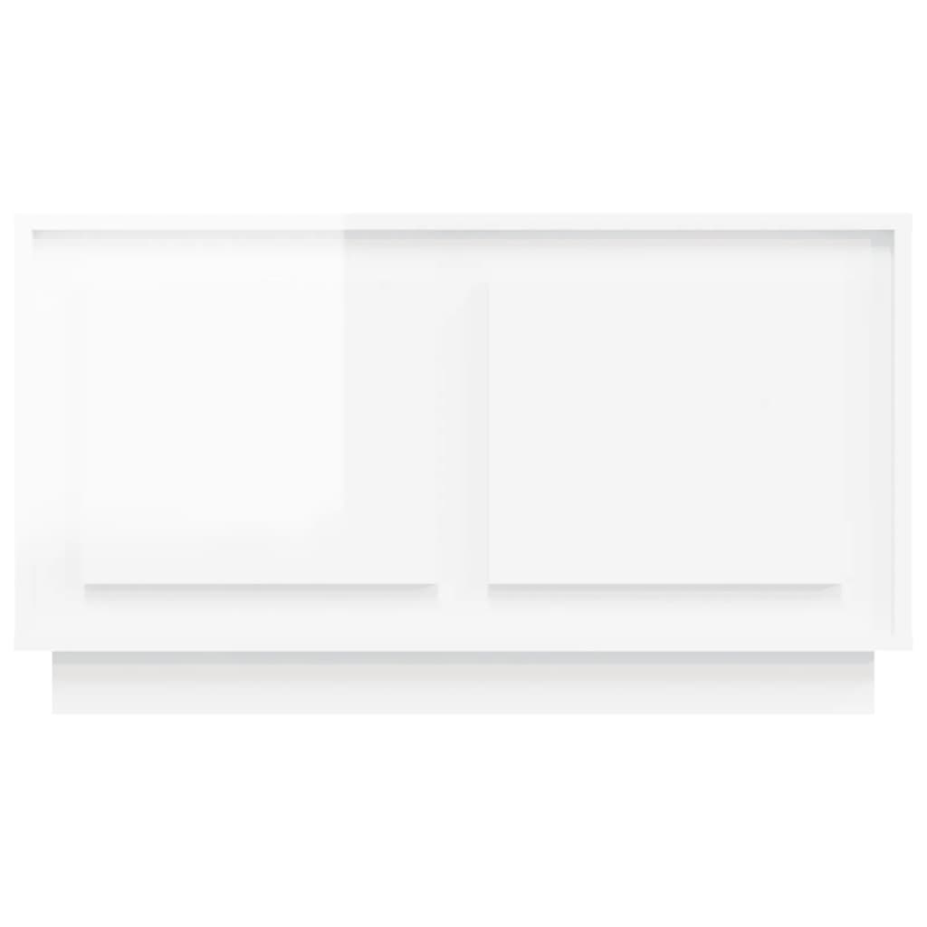 Έπιπλο Τηλεόρασης Γυαλ. Λευκό 80x35x45 εκ. Επεξεργασμένο Ξύλο