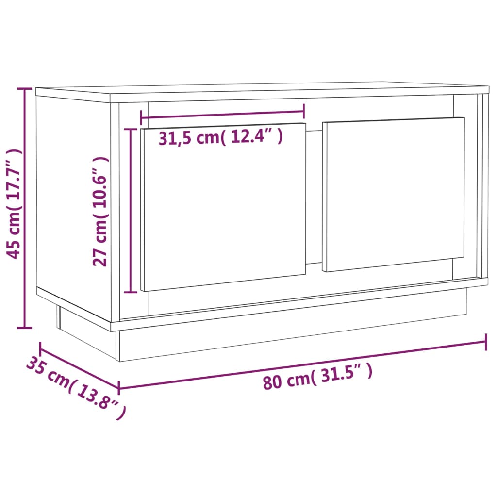 Έπιπλο Τηλεόρασης Γκρι Σκυρ. 80x35x45 εκ. Επεξ. Ξύλο