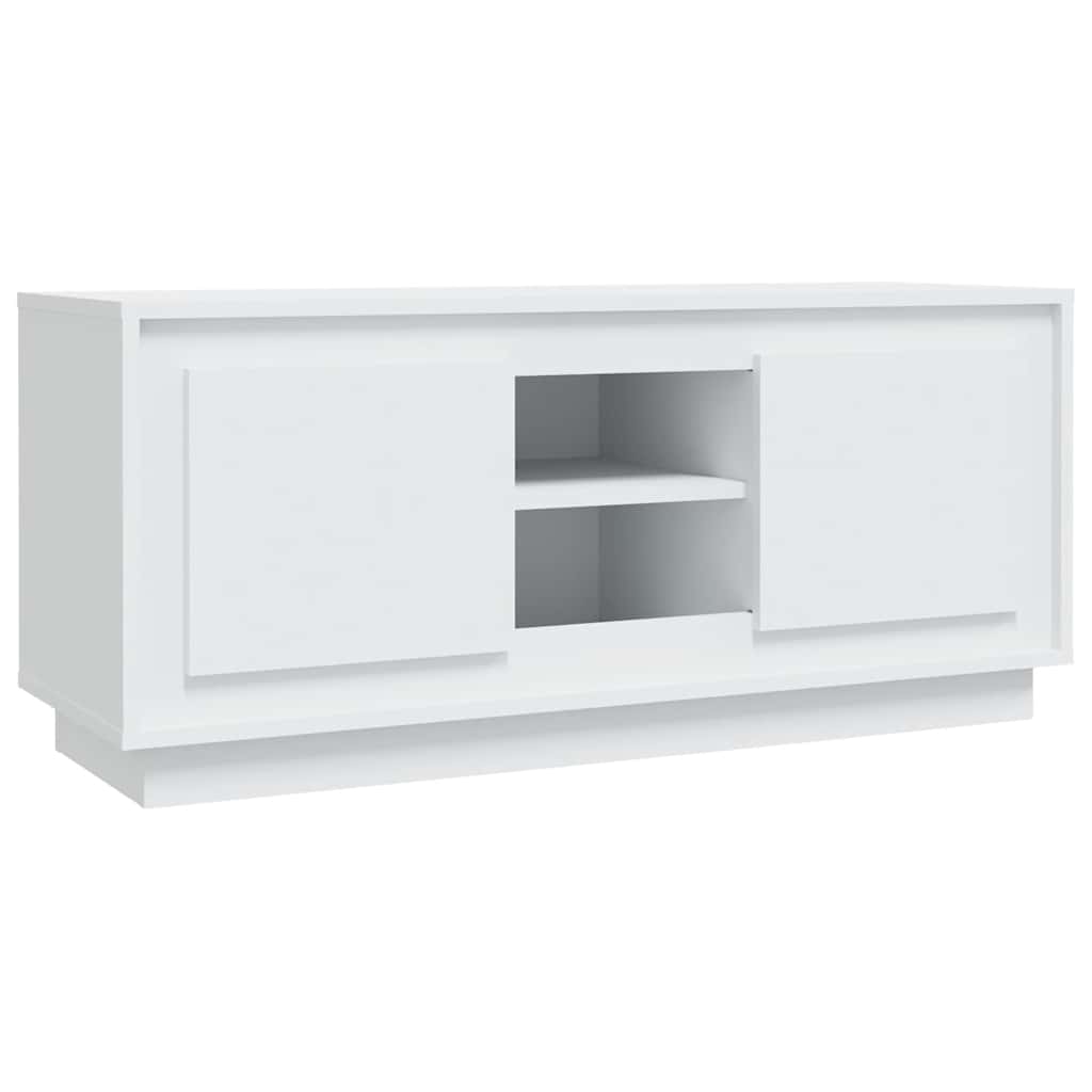 Έπιπλο Τηλεόρασης Λευκό 102x35x45 εκ. από Επεξεργασμένο Ξύλο - Pakobazaar