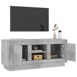 Έπιπλο Τηλεόρασης Γκρι Σκυροδέματος 102x35x45εκ. Επεξεργ. Ξύλο