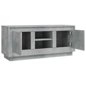 Έπιπλο Τηλεόρασης Γκρι Σκυροδέματος 102x35x45εκ. Επεξεργ. Ξύλο