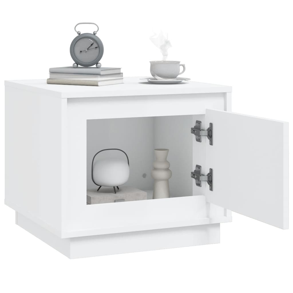 Τραπεζάκι Σαλονιού Λευκό 51 x 50 x 44 εκ. από Επεξεργ. Ξύλο