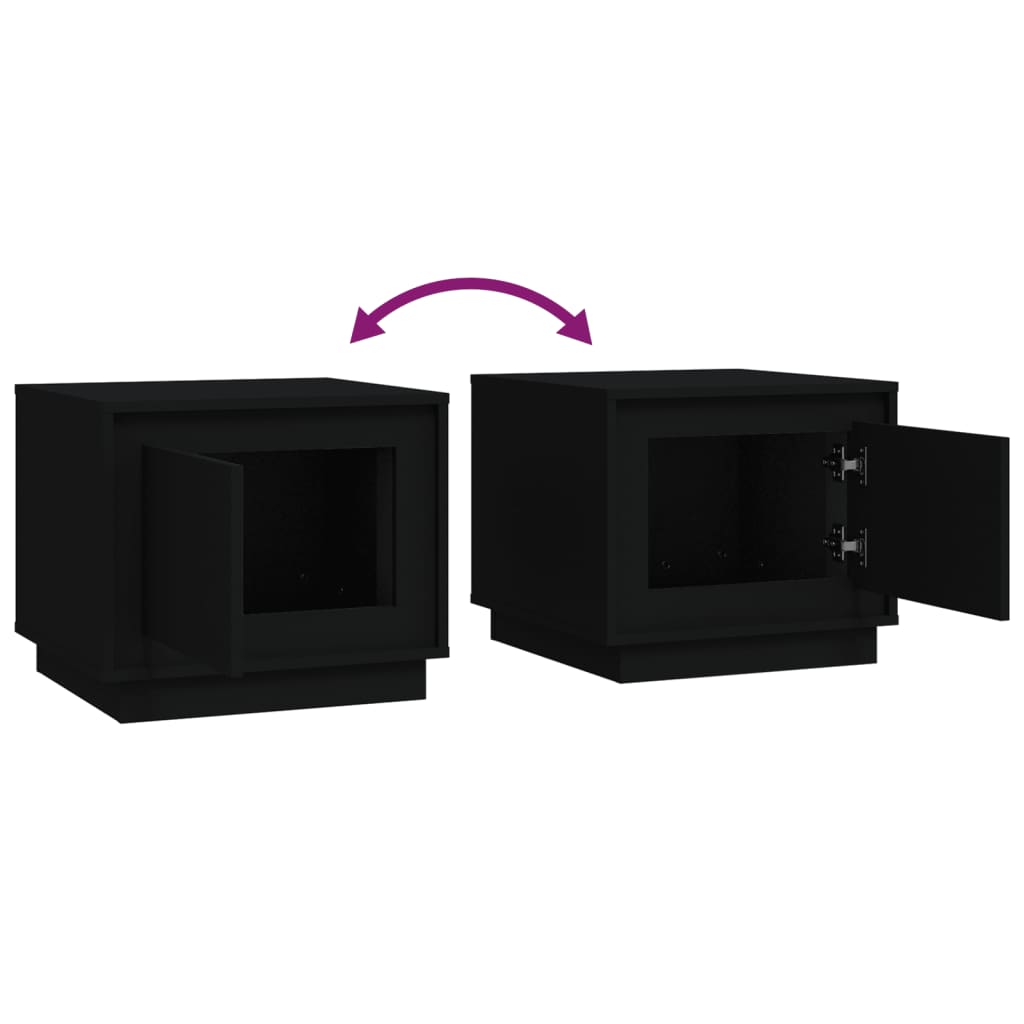 Τραπεζάκι Σαλονιού Μαύρο 51x50x44 εκ. από Επεξεργασμένο Ξύλο