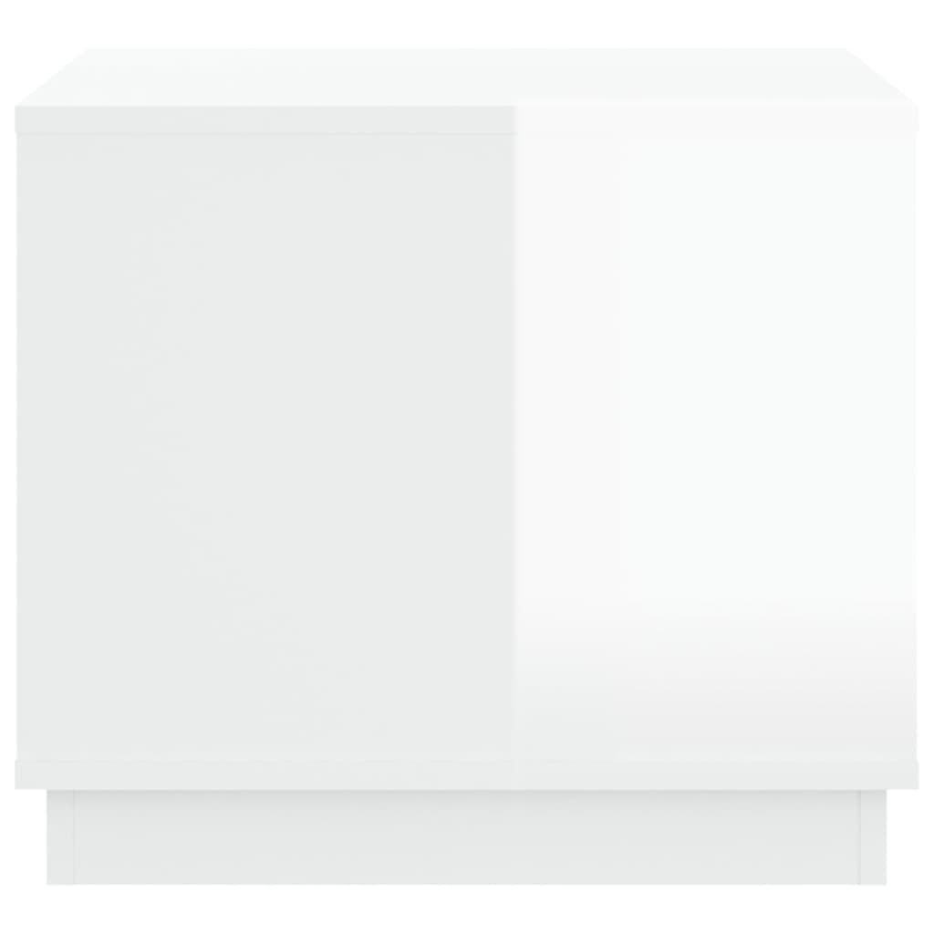 Τραπεζάκι Σαλονιού Γυαλ. Λευκό 51x50x44 εκ. Επεξεργ. Ξύλο
