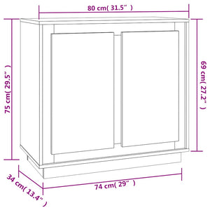 Ντουλάπι Μαύρο 80 x 34 x 75 εκ. από Επεξεργασμένο Ξύλο