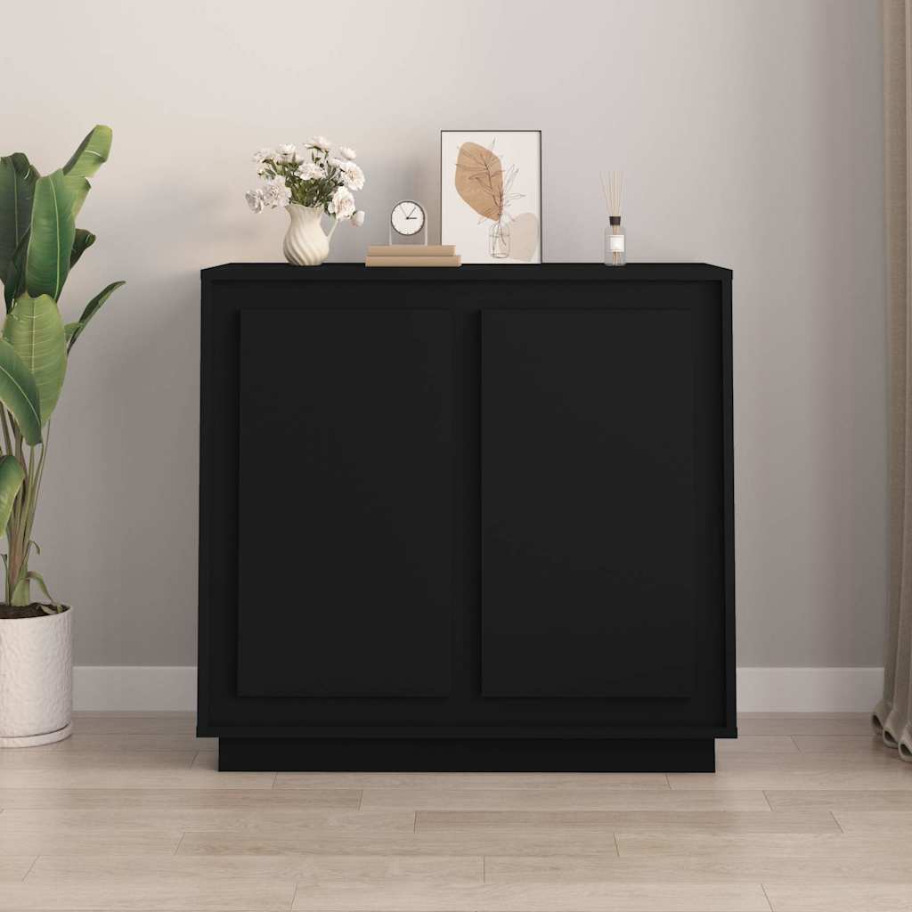 Ντουλάπι Μαύρο 80 x 34 x 75 εκ. από Επεξεργασμένο Ξύλο - Pakobazaar