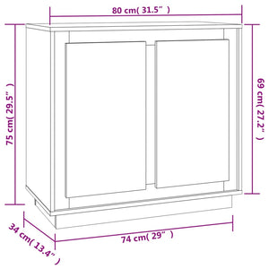 Ντουλάπι Γκρι Σκυροδέματος 80x34x75 εκ. Επεξεργασμένο Ξύλο