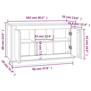 Ντουλάπι Γκρι Sonoma 102x35x60 εκ. από Επεξεργασμένο Ξύλο - Pakobazaar