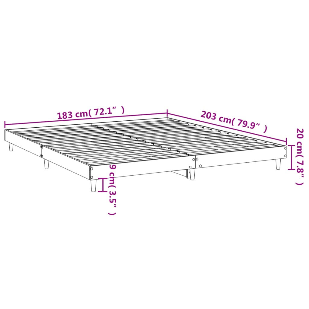 Πλαίσιο κρεβατιού χωρίς στρώμα 180x200 εκ. Επεξεργασμένο Ξύλο