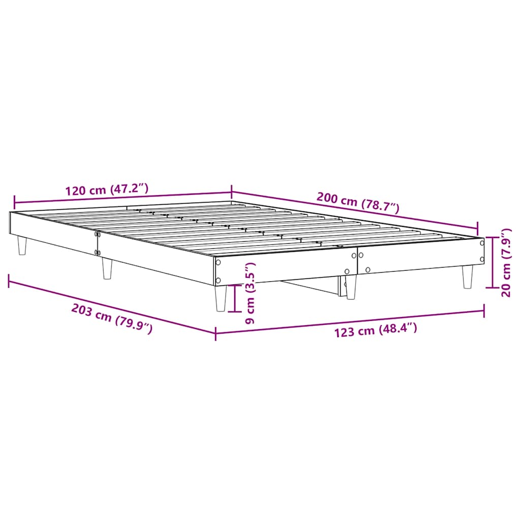 Πλαίσιο Κρεβατιού Χωρ. Στρώμα Sonoma Δρυς 120x200εκ. Επ. Ξύλο