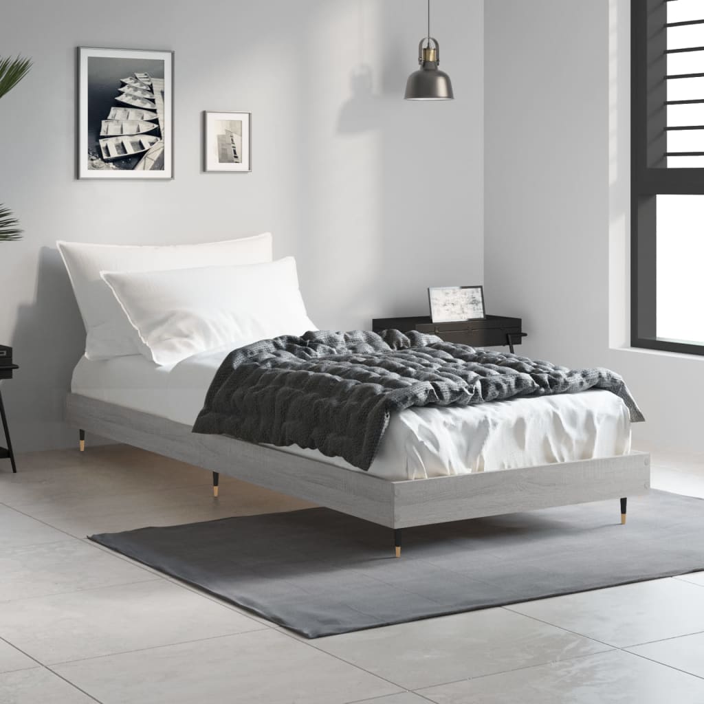 Πλαίσιο Κρεβατιού Γκρι Sonoma 75x190 εκ. Επεξεργασμένο Ξύλο