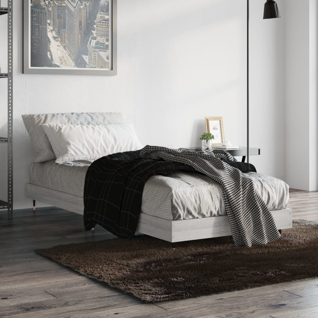 Πλαίσιο Κρεβατιού Γκρι Sonoma 75x190 εκ. Επεξεργασμένο Ξύλο